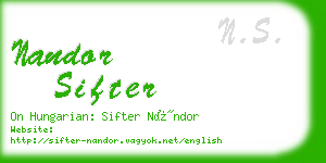 nandor sifter business card